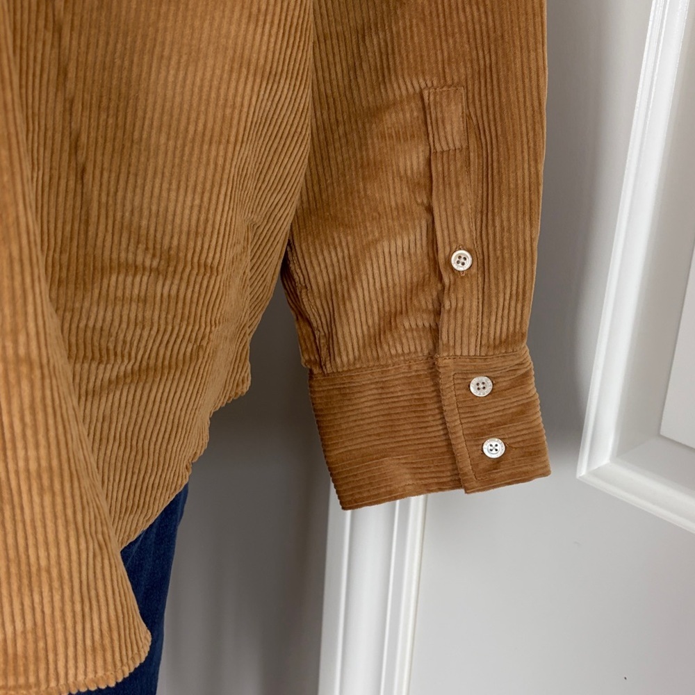 AYR The Deep End Corduroy Button Up Shirt Chipwich Tan Womens Camel Sz XL - Picture 9 of 14